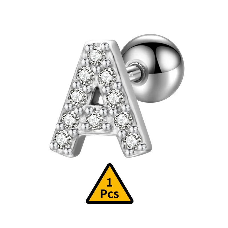 Trustdavis 925 Sterling Silver CZ Beads Stud Earrings Minimalist Jewelry