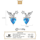 Trustdavis 925 Silver Bird Heart Zircon Stud Earrings