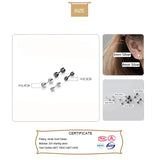 Trustdavis 925 Silver Geometric Round Barbells Stud Earrings