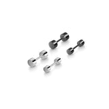 Trustdavis 925 Silver Geometric Round Barbells Stud Earrings