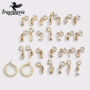 Trustdavis 925 Silver Sweet Name Letter Charm Pendant Women Jewelry DA3145