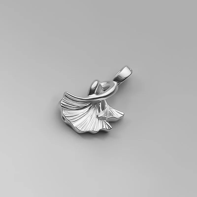 Trustdavis 925 Silver Double Apricot Leaf Pendant DIY Accessories