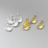 Trustdavis 925 Silver Double Apricot Leaf Pendant DIY Accessories