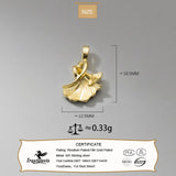 Trustdavis 925 Silver Double Apricot Leaf Pendant DIY Accessories