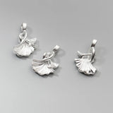 Trustdavis 925 Silver Double Apricot Leaf Pendant DIY Accessories