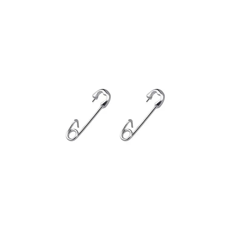 Trustdavis 925 Silver Geometric Paper Clips Stud Earrings for Women