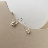 Trustdavis 925 Silver Geometric Paper Clips Stud Earrings for Women