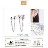 Trustdavis 925 Sterling Silver Sweet Chain Beads Stud Earrings
