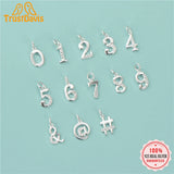 Trustdavis 925 Sterling Silver Arabic Numerals CZ Charm Pendant