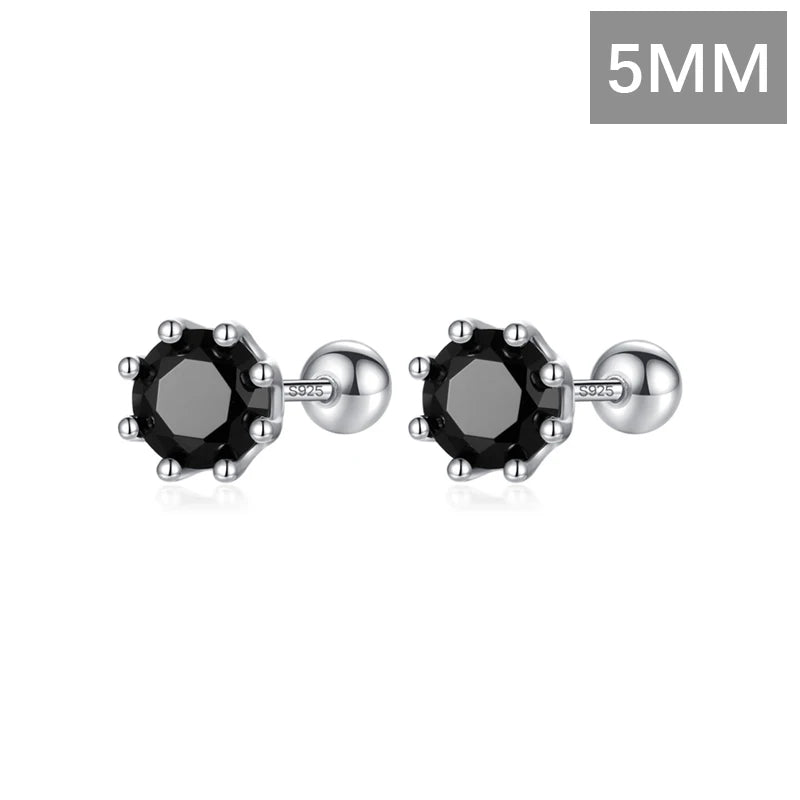 Trustdavis 925 Silver CZ Beads Stud Earring Women Minimalist Jewelry