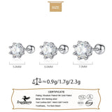 Trustdavis 925 Silver CZ Beads Stud Earring Women Minimalist Jewelry