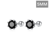 Trustdavis 925 Silver CZ Beads Stud Earring Women Minimalist Jewelry