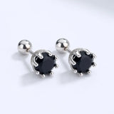 Trustdavis 925 Silver CZ Beads Stud Earring Women Minimalist Jewelry