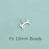 Trustdavis 925 Sterling Silver Cat Ear Beads Button Pendants Charm DIY Jewelry