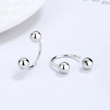 Trustdavis 925 Silver Charm Beads Screw Stud Earrings