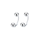 Trustdavis 925 Silver Charm Beads Screw Stud Earrings