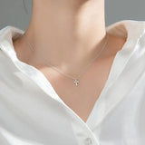 Trustdavis Silver Cross CZ Pendant Clavicle Necklace Wedding Jewelry