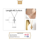 Trustdavis Silver Cross CZ Pendant Clavicle Necklace Wedding Jewelry
