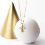 Trustdavis Silver Cross CZ Pendant Clavicle Necklace Wedding Jewelry