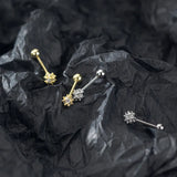 Trustdavis 925 Silver Dandelion CZ Stud Earrings For Women