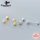Trustdavis 925 Silver Dandelion CZ Stud Earrings For Women
