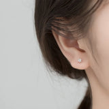 Trustdavis 925 Silver Dandelion CZ Stud Earrings For Women