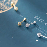 Trustdavis 925 Silver Dandelion CZ Stud Earrings For Women