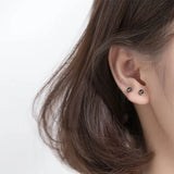 Trustdavis 925 Silver Double Bead Screw Stud Earrings Wedding DS1223