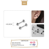 Trustdavis 925 Silver Double Bead Screw Stud Earrings Wedding DS1223