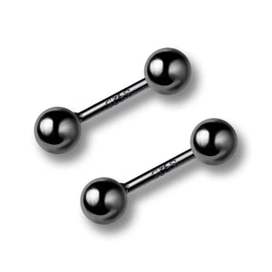 Trustdavis 925 Silver Double Bead Screw Stud Earrings Wedding DS1223
