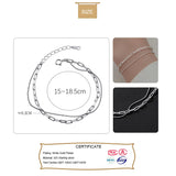 Trustdavis 925 Sterling Silver Double Layer Beads Chain Bracelet Wedding Jewelry
