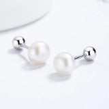 Trustdavis 925 Silver Pearl Stud Earring Women Party Jewelry DA2290