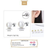 Trustdavis 925 Silver Pearl Stud Earring Women Party Jewelry DA2290