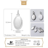 Trustdavis 925 Silver Ellipse Charm Pendant DIY Jewelry DZ199