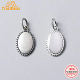 Trustdavis 925 Silver Ellipse Charm Pendant DIY Jewelry DZ199