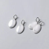 Trustdavis 925 Silver Ellipse Charm Pendant DIY Jewelry DZ199