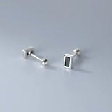 Trustdavis 925 Silver CZ Square Stud Earring Wedding Party Jewelry