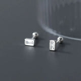 Trustdavis 925 Silver CZ Square Stud Earring Wedding Party Jewelry