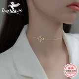 Trustdavis 925 Silver Birds Clavicle Chain Necklace Women Wedding Party
