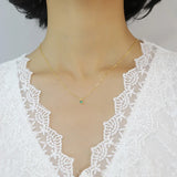 925 Silver Green Zircon Necklace Wedding Party Jewelry