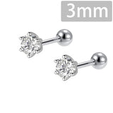 Trustdavis 925 Silver 6 Claw CZ Stud Earrings For Women Wedding