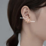 Trustdavis 925 Silver 6 Claw CZ Stud Earrings For Women Wedding