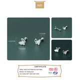 925 Silver Butterfly CZ Stud Earrings Wedding Party Fine Jewelry