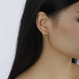 Trustdavis 925 Silver Hollow Round Stud Earrings Wedding Party S925 Jewelry