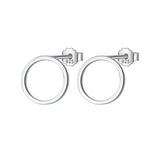 Trustdavis 925 Silver Hollow Round Stud Earrings Wedding Party S925 Jewelry