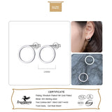 Trustdavis 925 Silver Hollow Round Stud Earrings Wedding Party S925 Jewelry