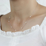 Trustdavis Pearl Clavicle Necklace For Women S925 Jewelry DA1548