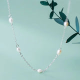 Trustdavis Pearl Clavicle Necklace For Women S925 Jewelry DA1548