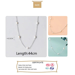 Trustdavis Pearl Clavicle Necklace For Women S925 Jewelry DA1548