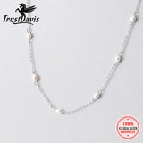 Trustdavis Pearl Clavicle Necklace For Women S925 Jewelry DA1548